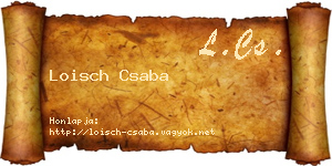 Loisch Csaba névjegykártya